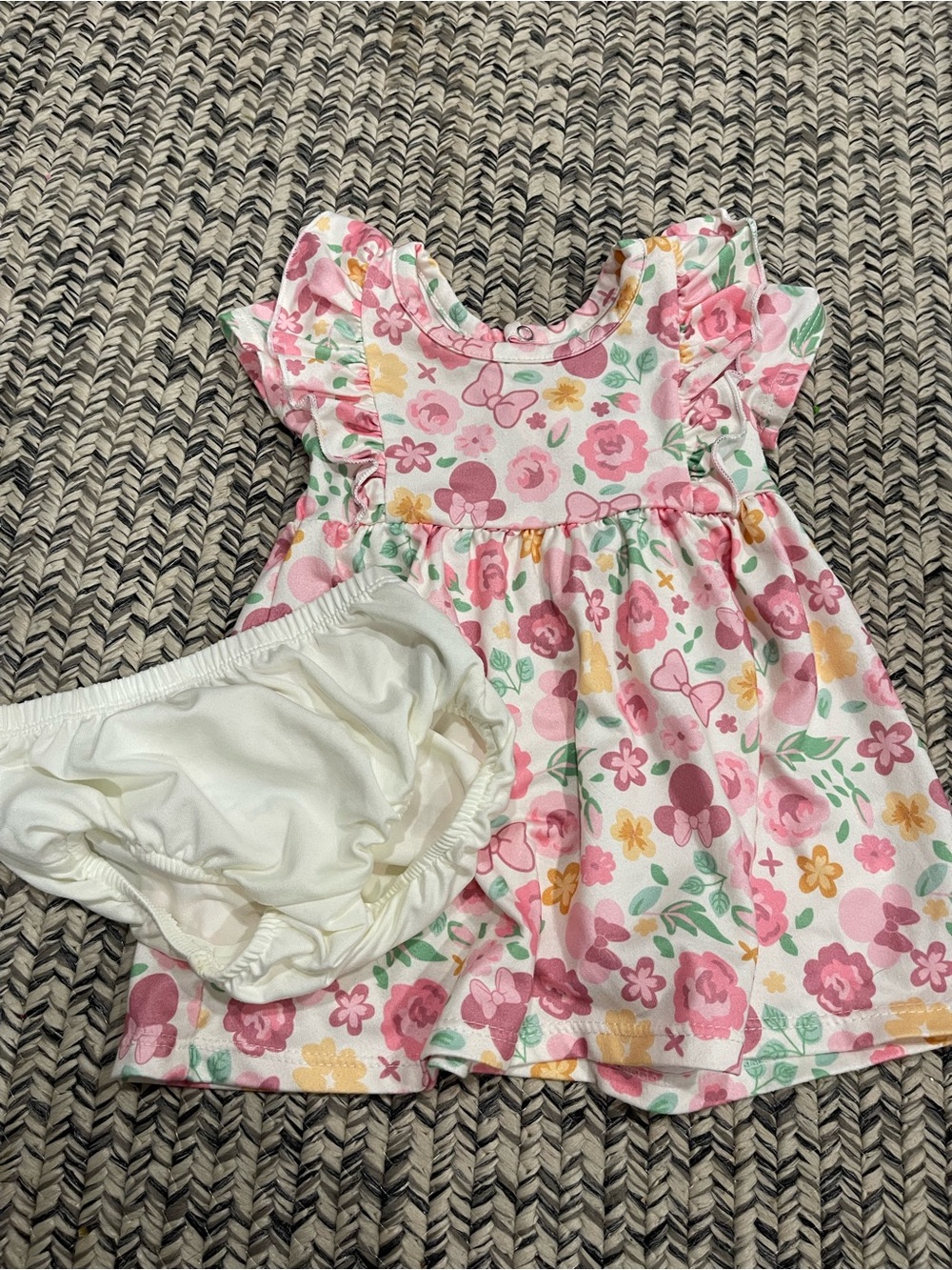 Disney Baby 2 Minnie Dresses with bloomers and one onesie 3 month